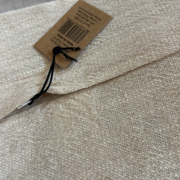 Creative Co-Op Wool and Cotton Lake House Embroidery, Cream Navy Lumbar -Pillow, - Picture 9 of 9